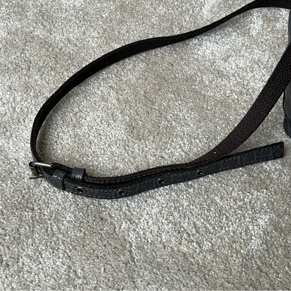 Patricia Nash Leather Croc Embossed Crossbody Bag Purse-Gray-Zipper-EUC-Classic - Picture 13 of 16